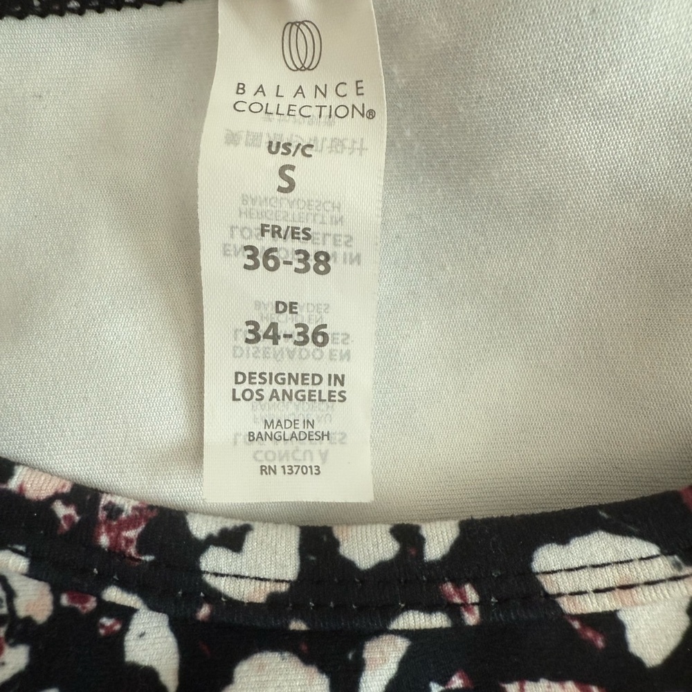 Balance Collection black pattern athletic top sz S - Picture 3 of 4